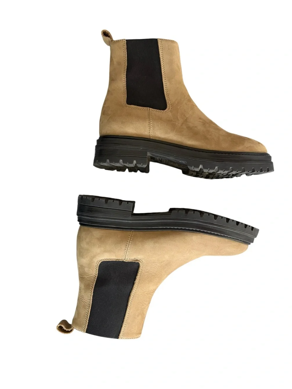 Jenni Kayne Brooklyn Lug-Sole Olive Green Chelsea Ankle Boots Booties